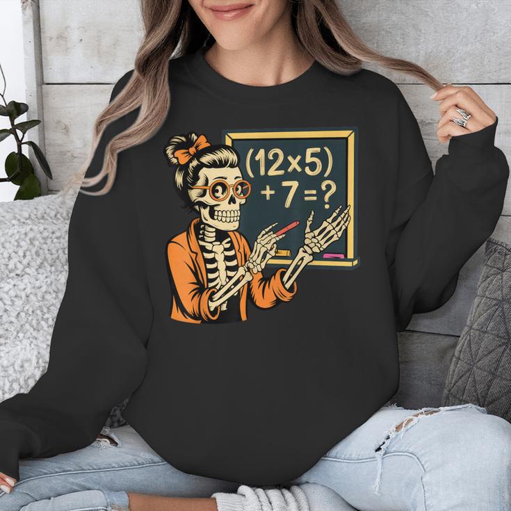 67 Teacher Halloween Skeleton Unisex Sweatshirt, funny design