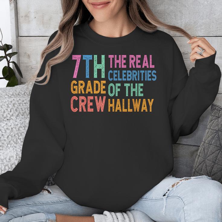 7th Grade Crew The Real Celebrities Of The Hallway Teacher Unisex Sweatshirt, funny design 7th Grade Crew The Real Celebrities Of The Hallway Teacher Unisex Sweatshirt, funny design