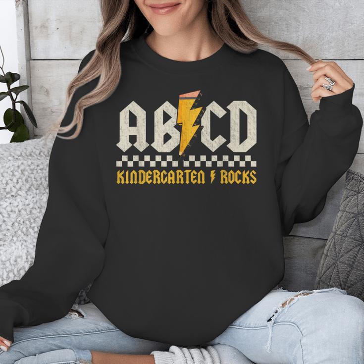 ABCD Kindergarten Rocks Pencil Lightning Students Teachers Unisex Sweatshirt, funny design
