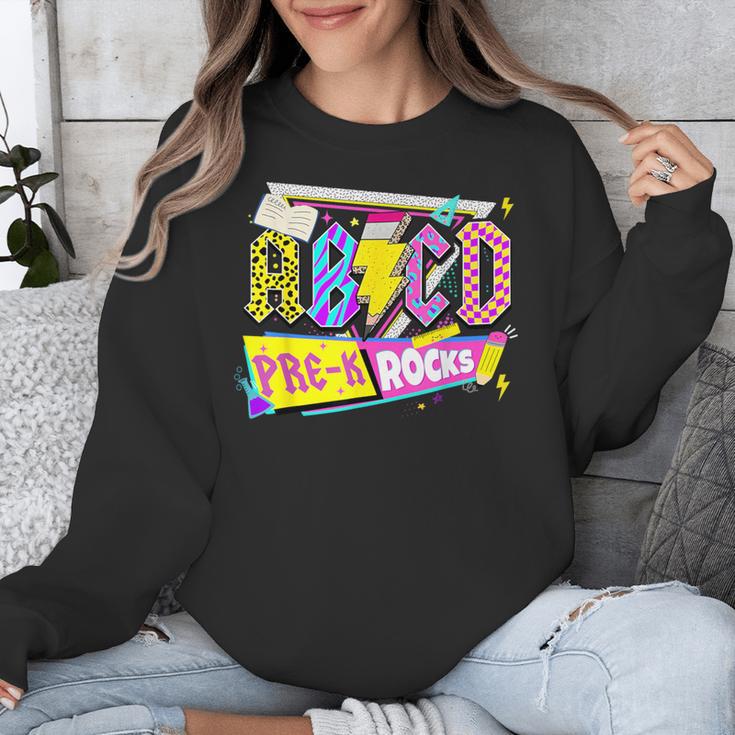 ABCD Pre-K Rocks Back To School PreK Kindergarten Teacher Unisex Sweatshirt, funny design ABCD Pre-K Rocks Back To School PreK Kindergarten Teacher Unisex Sweatshirt, funny design