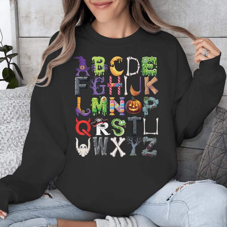 ABCs Alphabet Halloween Learning Kindergarten Teachers Unisex Sweatshirt, funny design