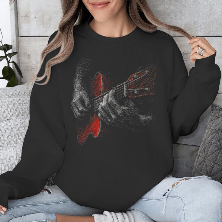 Acoustic Guitar Player Shirt Vintage Music Teacher Guitarist Unisex Sweatshirt, funny design