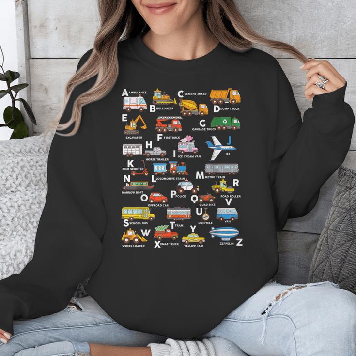 Alphabet Vehicles ABCs Learning Teachers Kids Boys Girls Unisex Sweatshirt, funny design