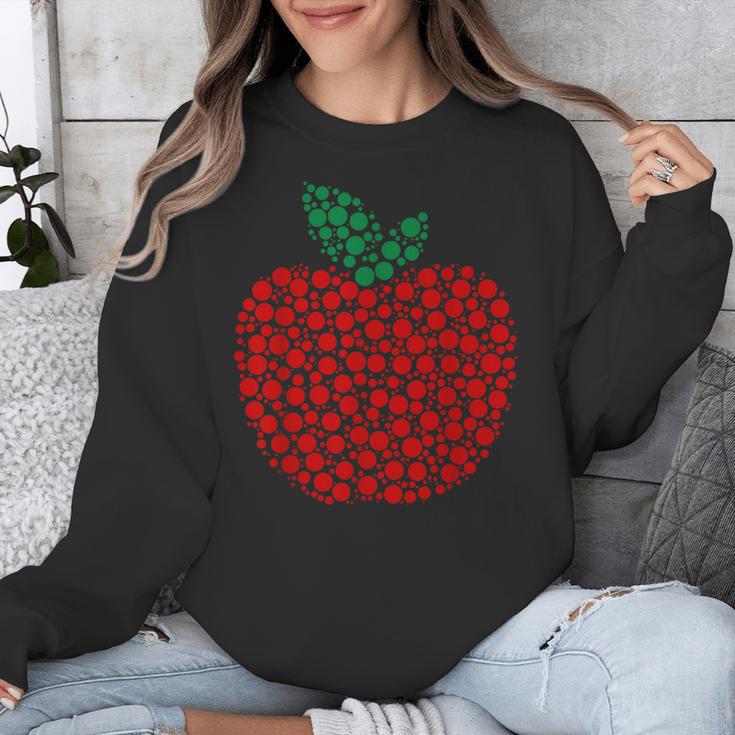 Apple Dot Pattern Art Teacher Appreciation Men Women Humor Unisex Sweatshirt, funny design