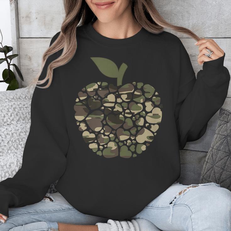 Apple Hearts Teacher Camouflage Clothing School Camo Apple For Men Women Girls Kids Unisex Sweatshirt, funny design Apple Hearts Teacher Camouflage Clothing School Camo Apple For Men Women Girls Kids Unisex Sweatshirt, funny design