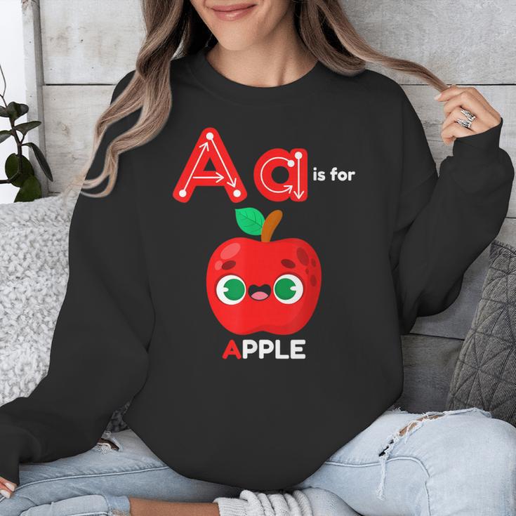 A Is For Apple Pre-K Kindergarten Teacher Student Unisex Sweatshirt, funny design A Is For Apple Pre-K Kindergarten Teacher Student Unisex Sweatshirt, funny design