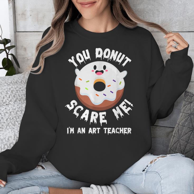 Art Teacher Halloween Donut Lover Costume Kawaii Monster Unisex Sweatshirt, funny design