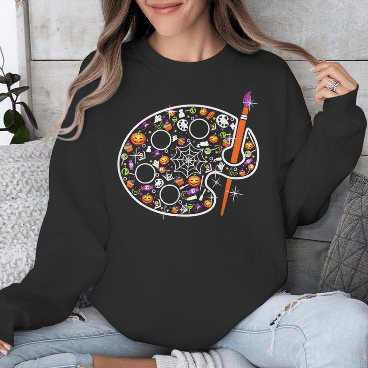 Art Teacher Pumpkin Scary Halloween Costume Men Women Unisex Sweatshirt, funny design