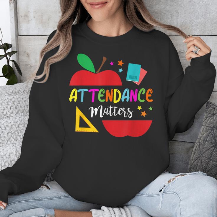 Attendance Matters Teacher Apple For Back To School Unisex Sweatshirt, funny design Attendance Matters Teacher Apple For Back To School Unisex Sweatshirt, funny design