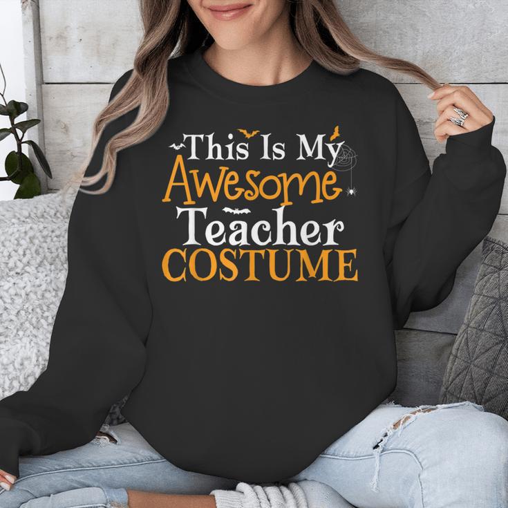 This Is My Awesome Teacher Costume Halloween Party Matching Unisex Sweatshirt, funny design