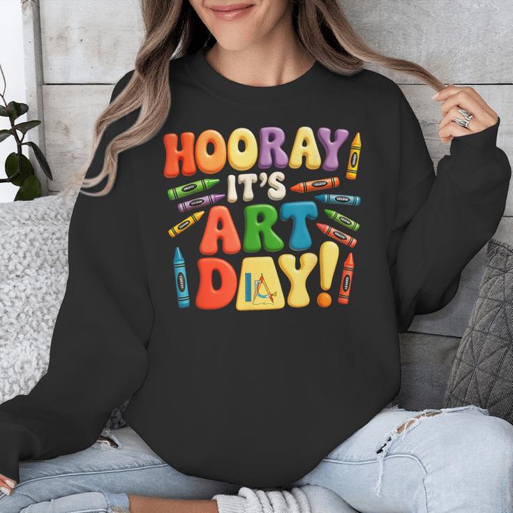 Back To School Hooray It's Art Day Art Teacher Artist Unisex Sweatshirt, funny design Back To School Hooray It's Art Day Art Teacher Artist Unisex Sweatshirt, funny design