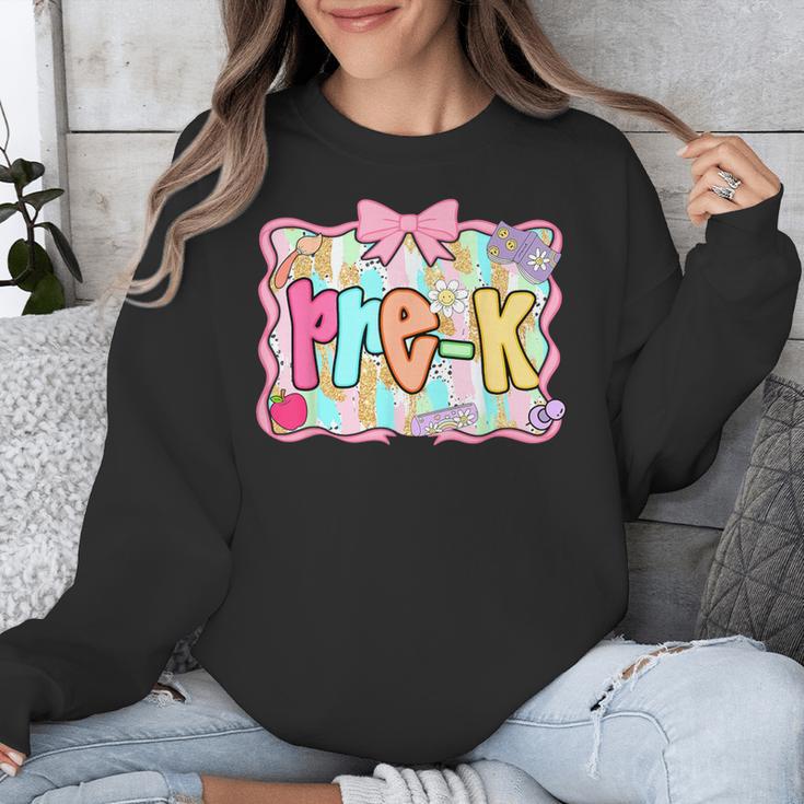 Back To School Pre-K Preppy Teacher Girl Unisex Sweatshirt, funny design