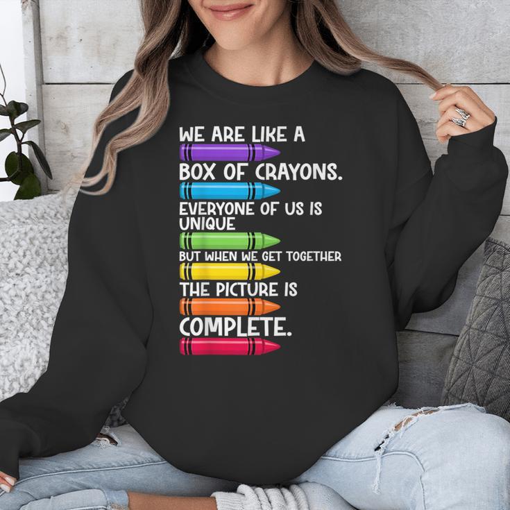 Back To School Teacher We Are Like A Box Of Crayons Unisex Sweatshirt, funny design Back To School Teacher We Are Like A Box Of Crayons Unisex Sweatshirt, funny design