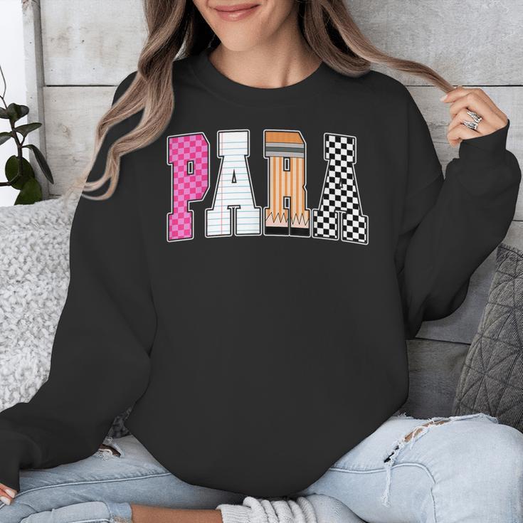 Back To School Teacher Para Preppy Checkered Para Life Unisex Sweatshirt, funny design