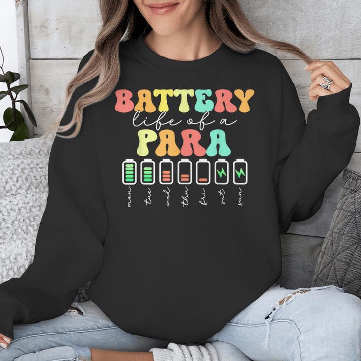 Battery Life Of A Para SPED Parapro Teacher Squad Unisex Sweatshirt, funny design