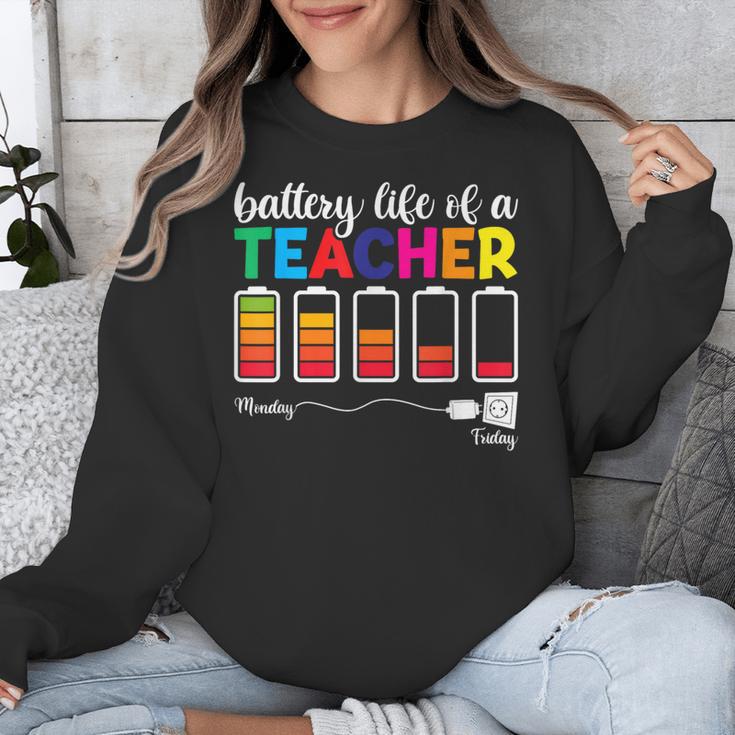 Battery Life Of a Teacher Shirt Thanksgiving Teacher Unisex Sweatshirt, funny design