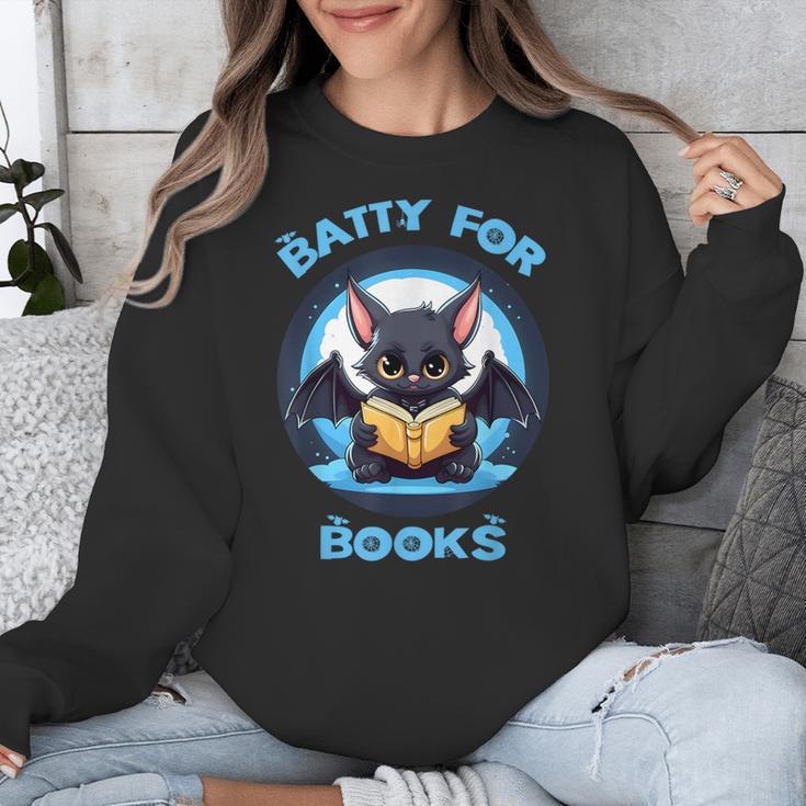 Batty About Books Lover Teacher Librarian Bookish Halloween For Men Women Kids Unisex Sweatshirt, funny design Batty About Books Lover Teacher Librarian Bookish Halloween For Men Women Kids Unisex Sweatshirt, funny design