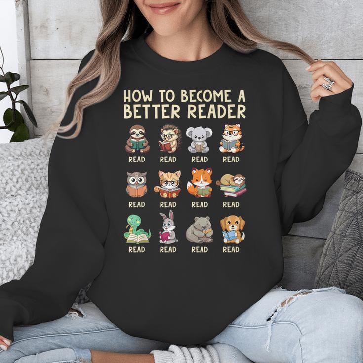 How To Become A Better Reader Animals Reading Teacher Unisex Sweatshirt, funny design How To Become A Better Reader Animals Reading Teacher Unisex Sweatshirt, funny design