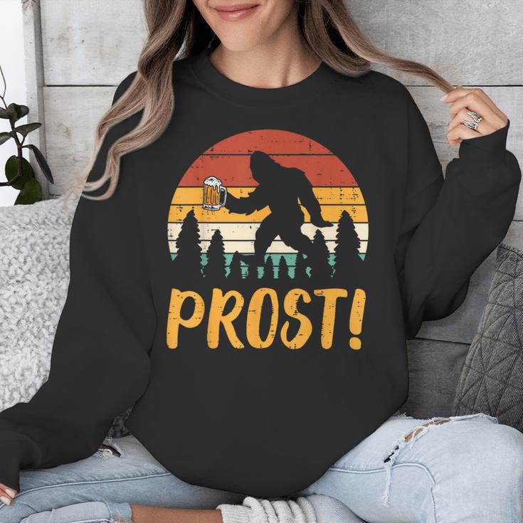 Bigfoot Sasquatch Prost Retro Bavarian Oktoberfest Men Women Unisex Sweatshirt, funny design