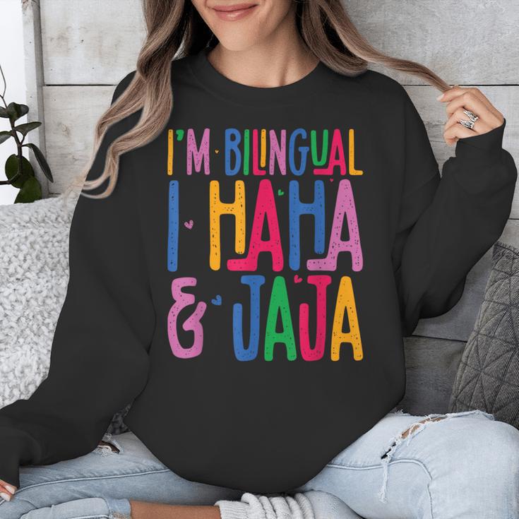 I Am Bilingual I Haha And Jaja Latina Latino Spanish Teacher Unisex Sweatshirt, funny design
