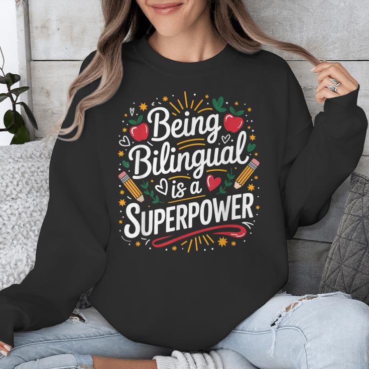 Being Bilingual Is A Superpower ESL Teacher School Unisex Sweatshirt, Esl Teacher Gifts, funny design Being Bilingual Is A Superpower ESL Teacher School Unisex Sweatshirt, Esl Teacher Gifts, funny design