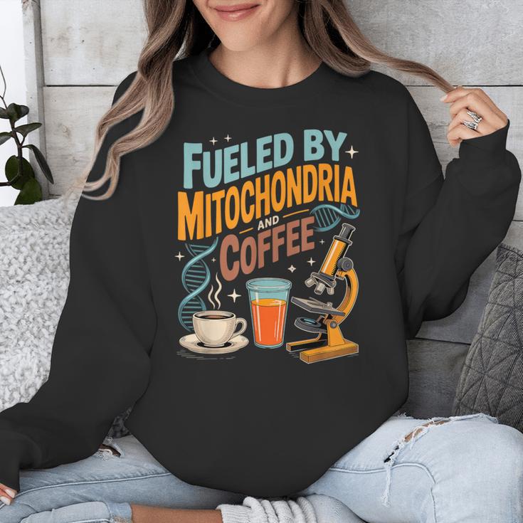 Biology Teacher Science Fueled By Mitochondria Coffee Unisex Sweatshirt, Science Teacher Gifts, funny design