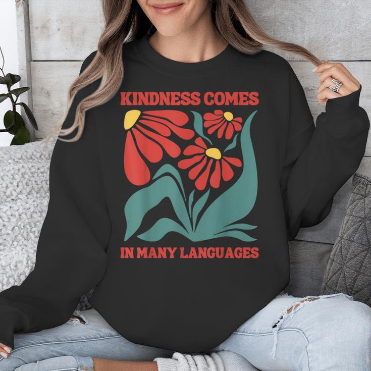 Boho Flower ESL Teacher Kindness Comes In Many Languages Unisex Sweatshirt, Esl Teacher Gifts, funny design Boho Flower ESL Teacher Kindness Comes In Many Languages Unisex Sweatshirt, Esl Teacher Gifts, funny design