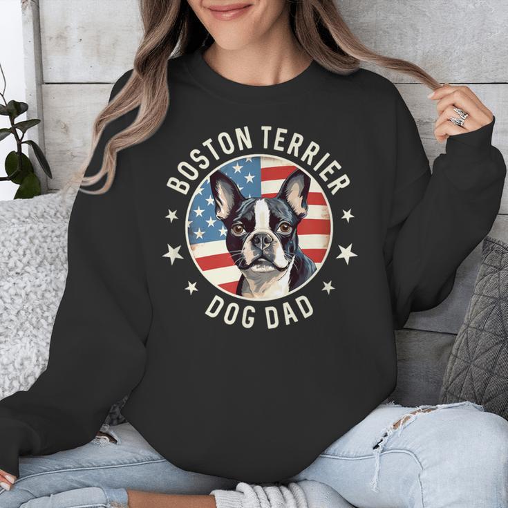 Boston Bull Terrier Men Boston Terrier Dog Dad Unisex Sweatshirt, Boston Terrier Dad Gifts, funny design
