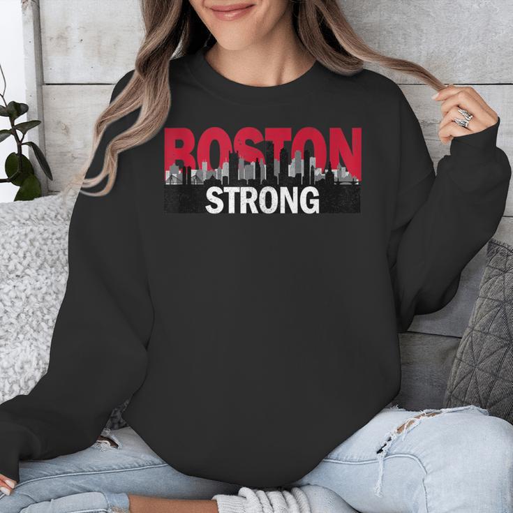 Boston Strong Logo Vintage Boston City Skyline Unisex Sweatshirt, funny design