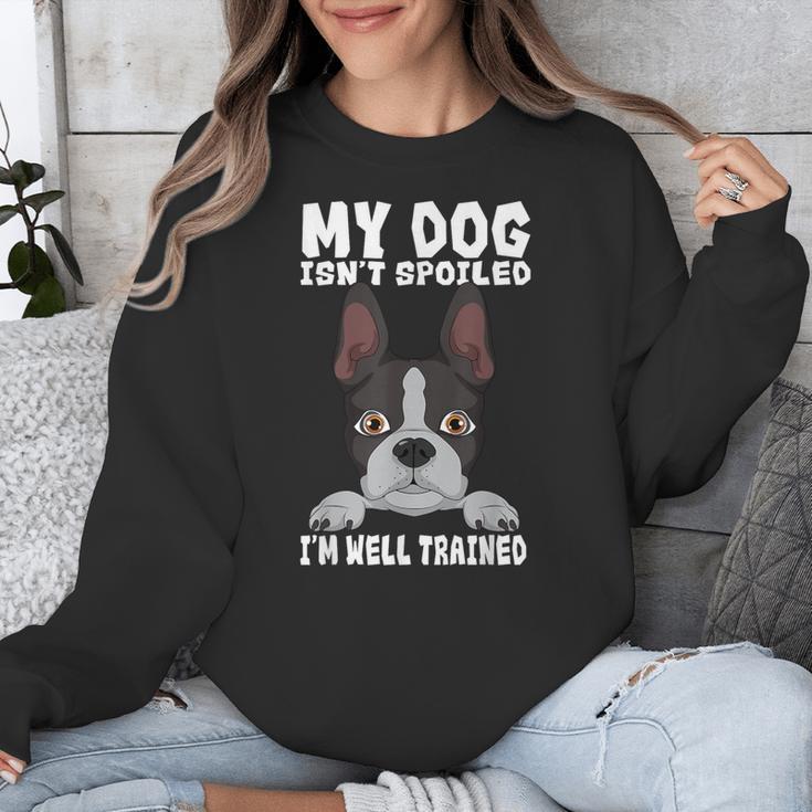 Boston Terrier American Gentleman Dog Lover I'm Well Trained Unisex Sweatshirt, American Boston Terrier Gifts, funny design