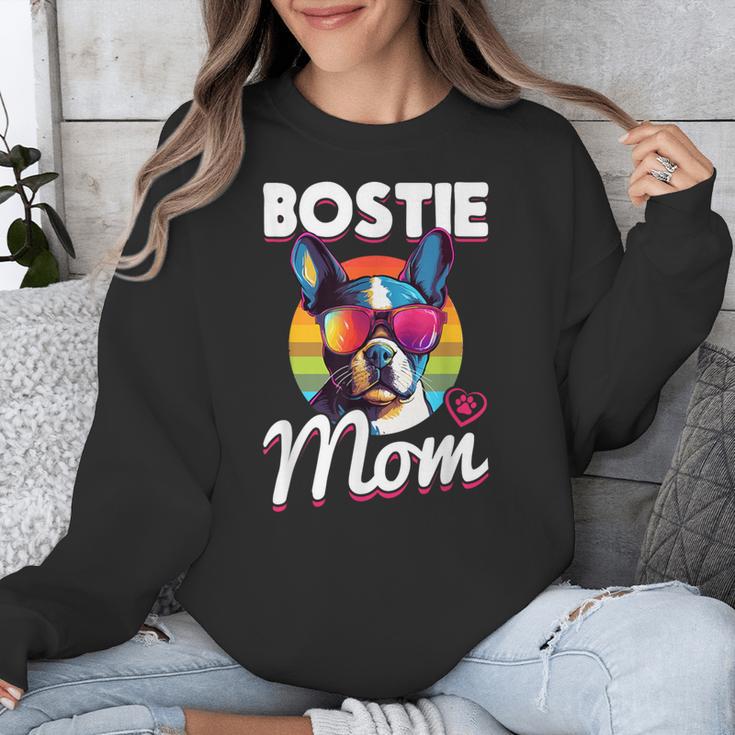 Boston Terrier Bostie Dog Breed Pet Bostie Mom Unisex Sweatshirt, Mom Gifts, Boston Terrier Mom Gifts, funny design