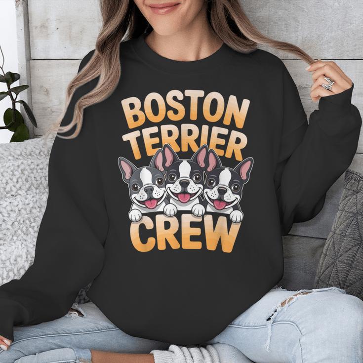 Boston Terrier Crew Cartoon For Dog Owner Pet Boston Terrier Unisex Sweatshirt, funny design