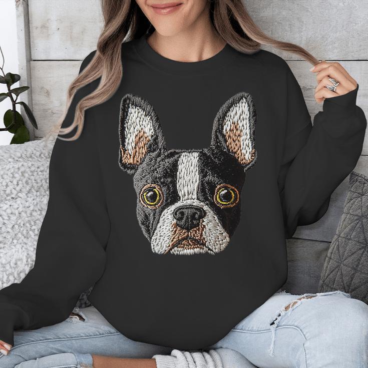 Boston Terrier Cute Puppy Face Dog Lover Pet Owner Unisex Sweatshirt, funny design