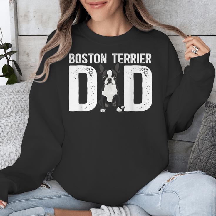 Boston Terrier Dad Of A Bostie Dad Bostie Father Unisex Sweatshirt, Boston Terrier Dad Gifts, funny design