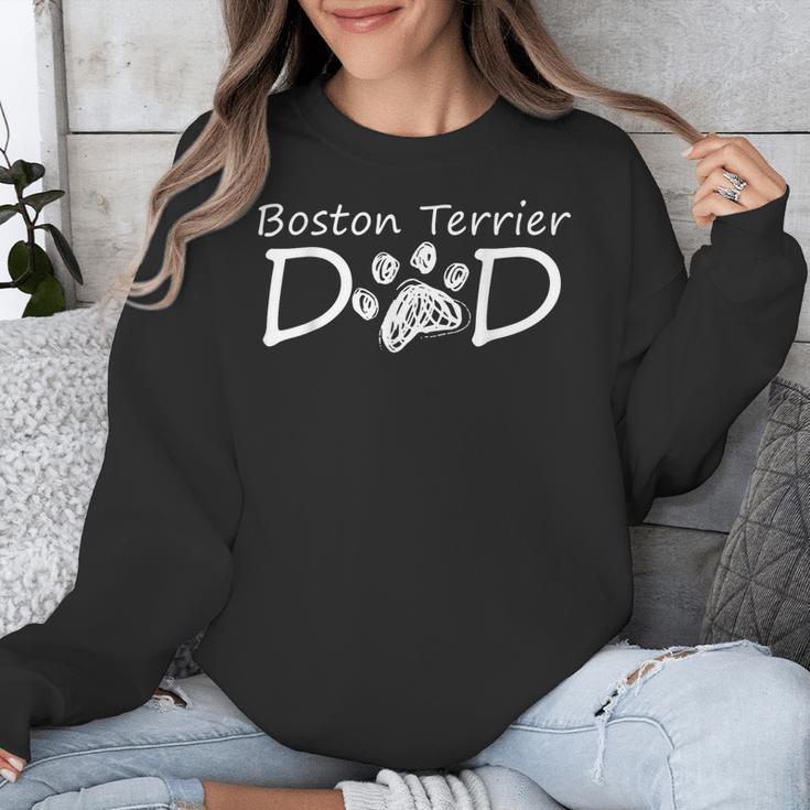 Boston Terrier Dad Dog Breed Daddy Owner Puppy Father Papa For Men Women Girls Kids Unisex Sweatshirt, Boston Terrier Dad Gifts, funny design