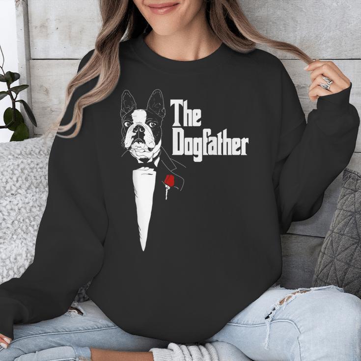 Boston Terrier Dad The DogFather Shirt Boston Terrier Unisex Sweatshirt, Boston Terrier Dad Gifts, funny design
