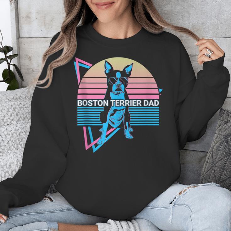 Boston Terrier Dad Retro Unisex Sweatshirt, Boston Terrier Dad Gifts, funny design