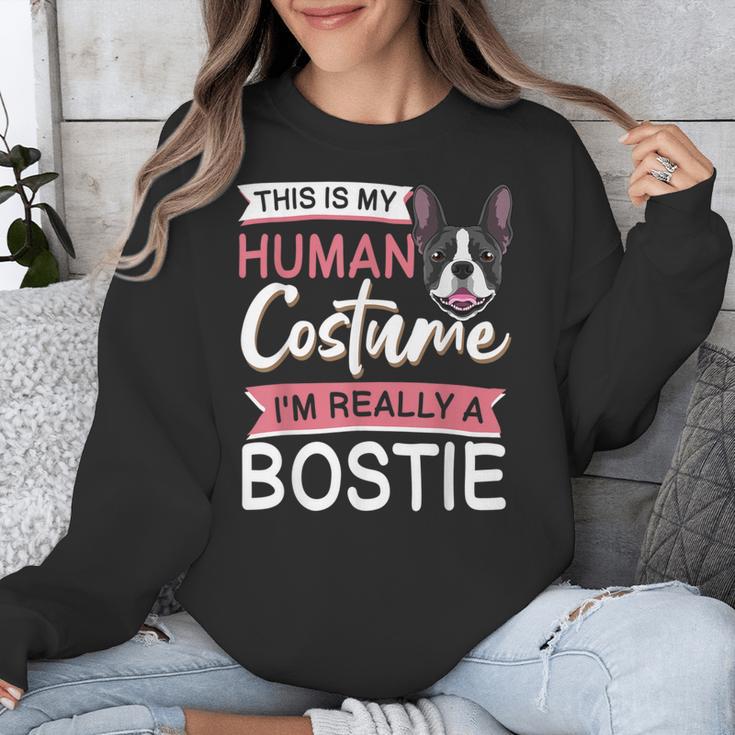 Boston Terrier Dog Bostie Halloween Costume Dog For Kids Unisex Sweatshirt, Boston Terrier Halloween Gifts, funny design