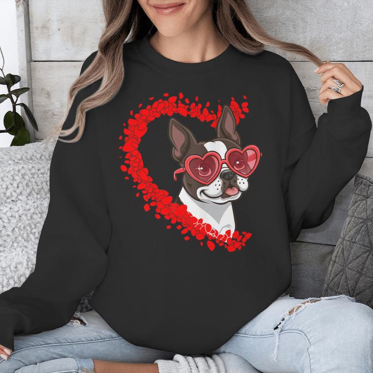 Boston Terrier Dog Mom Dad Valentine’s Day Pet Lover For Men Women Kids Unisex Sweatshirt, Mom Gifts, Boston Terrier Dad Gifts, Boston Terrier Mom Gifts, funny design