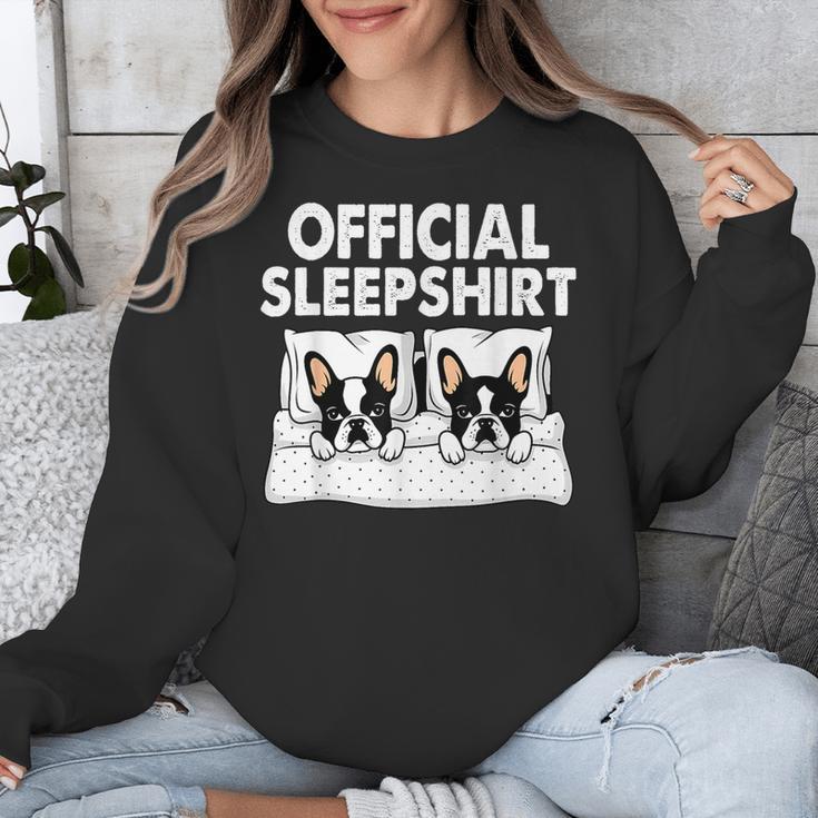 Boston Terrier Dog Official Sleep Pajamas Nightgown Unisex Sweatshirt, funny design