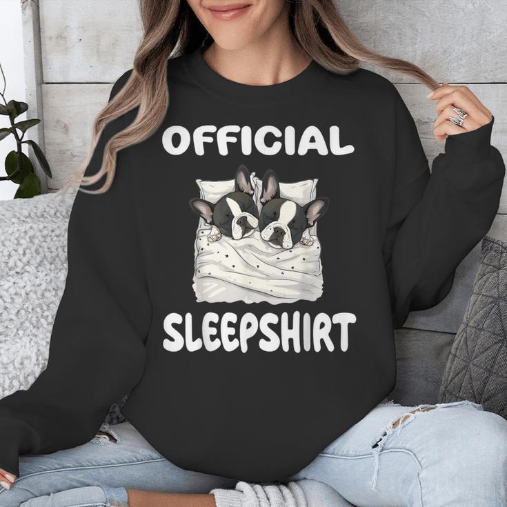 Boston Terrier Dog Official Sleepshirt Pajamas Nightgown For Men Women Girls Kids Unisex Sweatshirt, funny design
