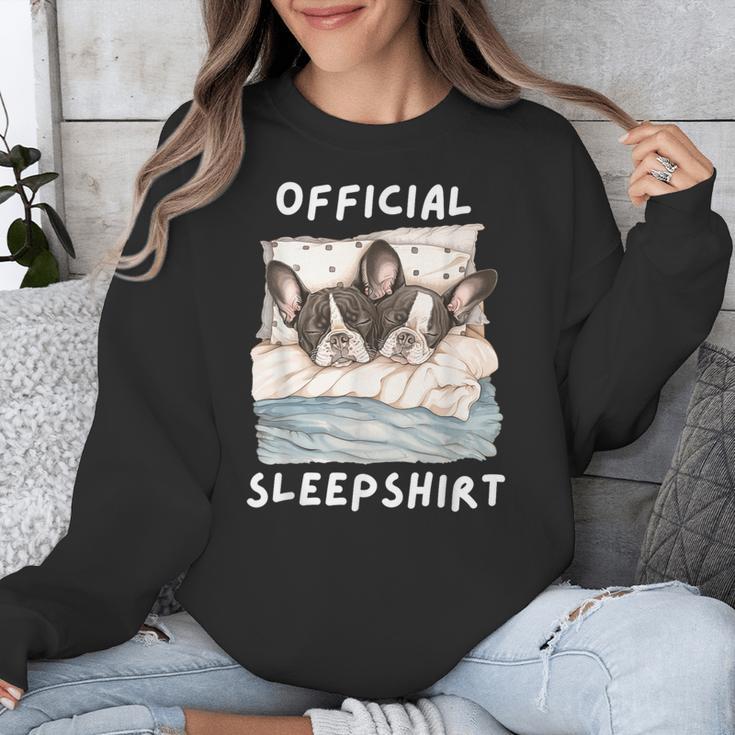Boston Terrier Dog Official Sleepshirt Pajamas Nightgown Men Women Girls Kids Unisex Sweatshirt, funny design