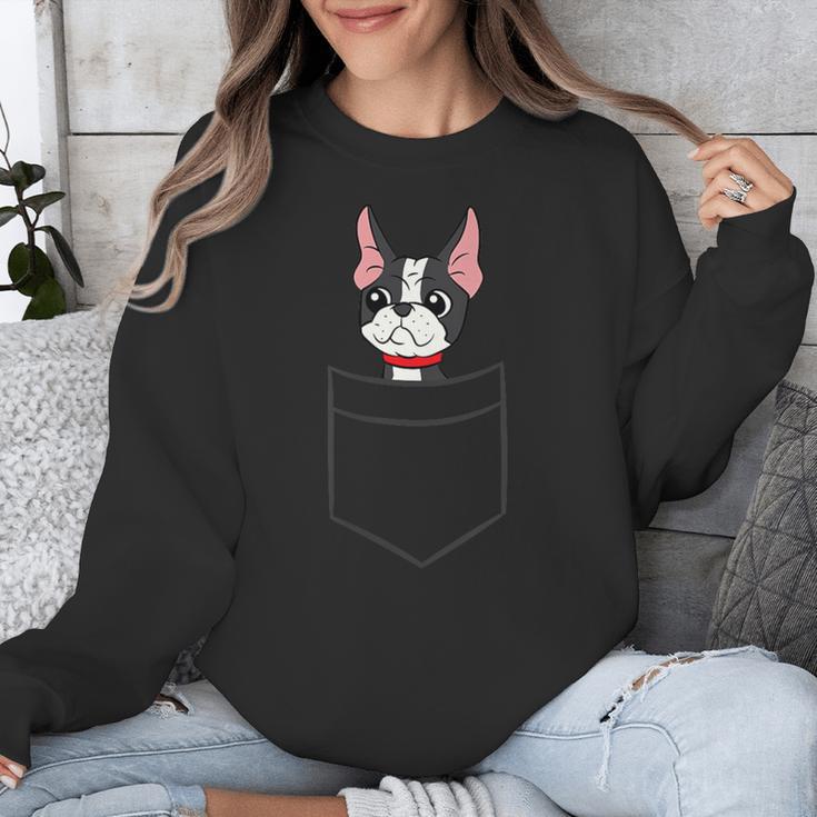 Boston Terrier Dog In The Pocket Boston Terrier For Men Women Girls Kids Unisex Sweatshirt, funny design