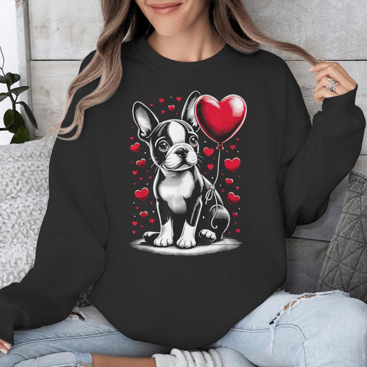 Boston Terrier Dog Valentine's Day Dog Owner Unisex Sweatshirt, funny design