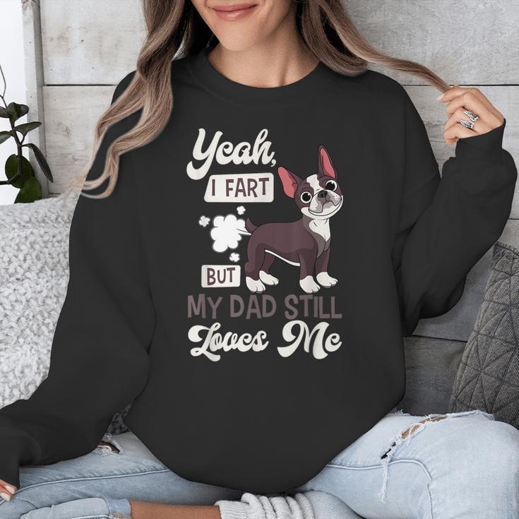 Boston Terrier Fart American Gentleman Non-Sporting Dog Unisex Sweatshirt, American Boston Terrier Gifts, funny design