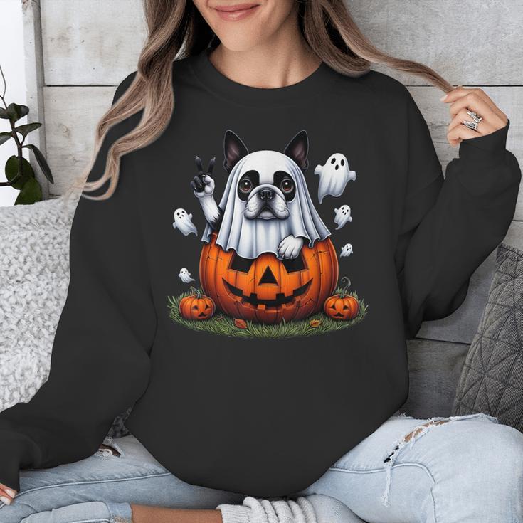 Boston Terrier Ghost Boo Halloween Kids Unisex Sweatshirt, Boston Terrier Ghost Gifts, Boston Terrier Halloween Gifts, funny design