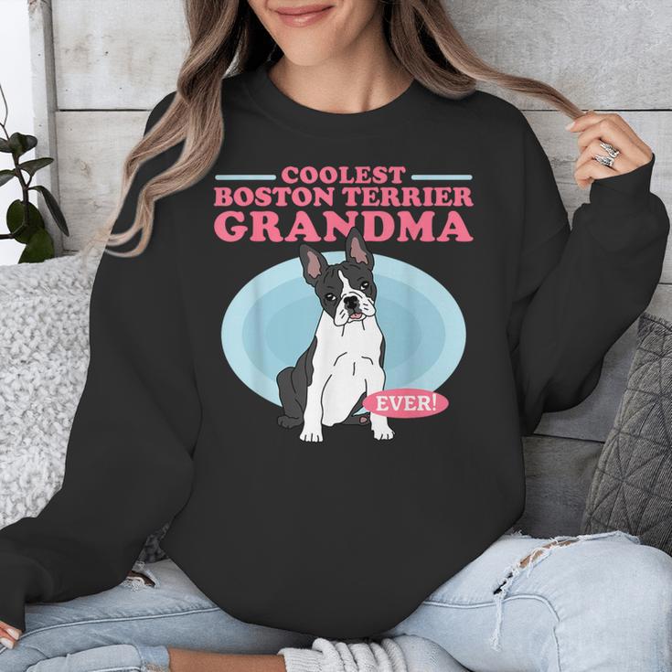 Boston Terrier Grandma Bostie Dog Owner Boston Terrier Men Women Unisex Sweatshirt, funny design