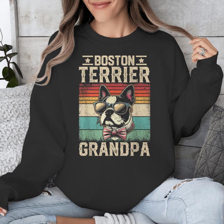 Boston Terrier Grandpa Dog Lover Father's Day Unisex Sweatshirt, funny design