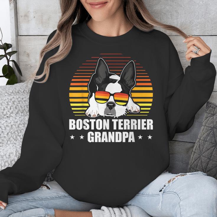 Boston Terrier Grandpa Dog Owner Boston Terrier Unisex Sweatshirt, funny design