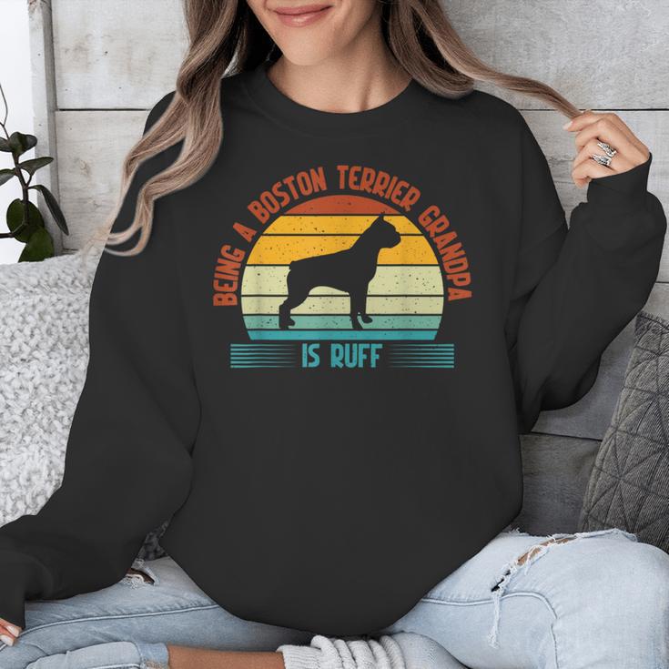 Being a Boston Terrier Grandpa Is Ruff Boston Terrier Unisex Sweatshirt, funny design
